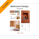 The Wanda Full Bath cover page with inspiration photos, renderings, materials, and design elements. The Wanda is Stylish, Retro, Fun, and Bright