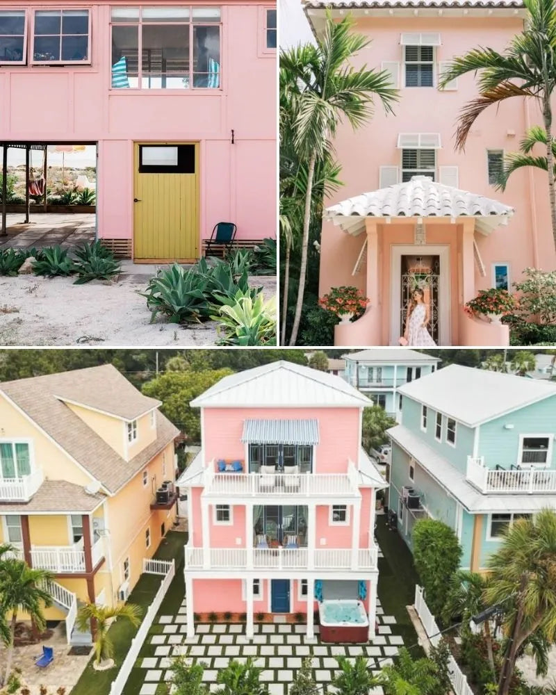See photos of The Barbara Exterior paint and trim colors in different spaces, including bathrooms, bedrooms, living rooms, and ktichens. This design is Fun, Coastal, Elegant, and Bold. These reference photos give you an idea of what the wall paint and trim color combinations can look like in your space.