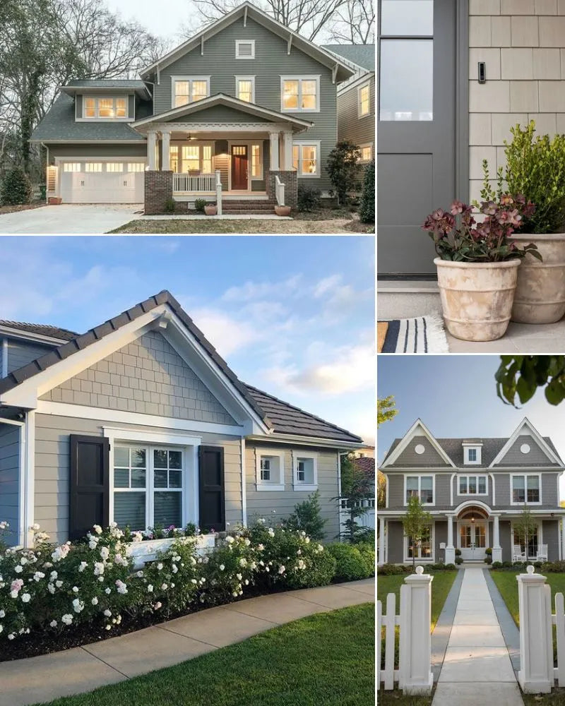 See photos of The Olivia Exterior paint and trim colors in different spaces, including bathrooms, bedrooms, living rooms, and ktichens. This design is Light, Simple, Traditional, and Versatile. These reference photos give you an idea of what the wall paint and trim color combinations can look like in your space.