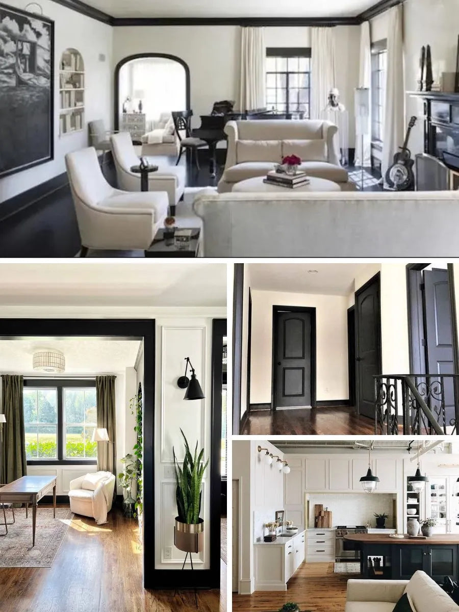 See photos of The Andrea paint and trim colors in different spaces, including bathrooms, bedrooms, living rooms, and ktichens. This design is Clean, Bold, Sharp, and Classic. These reference photos give you an idea of what the wall paint and trim color combinations can look like in your space.