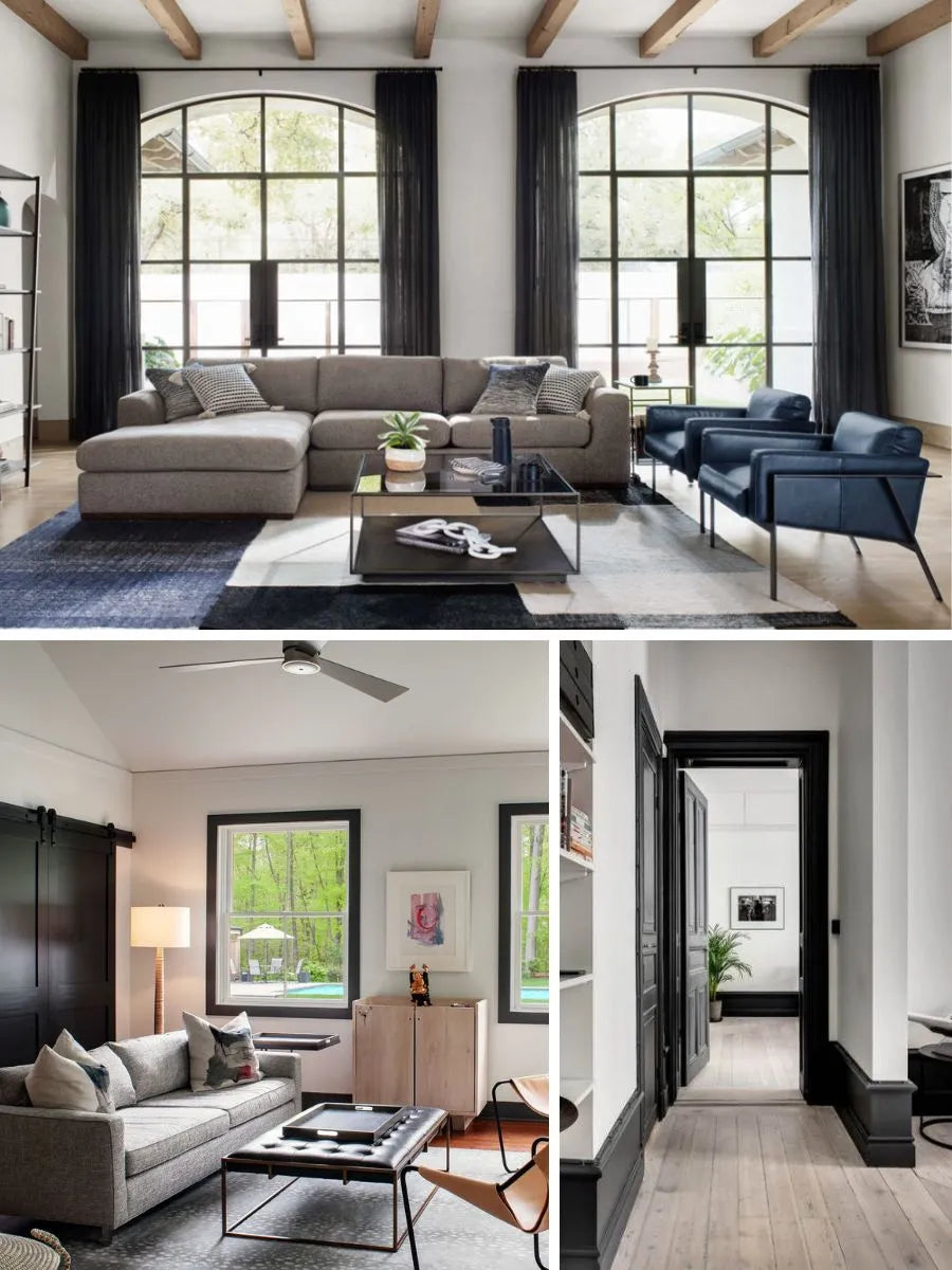 See photos of The Andrea paint and trim colors in different spaces, including bathrooms, bedrooms, living rooms, and ktichens. This design is Clean, Bold, Sharp, and Classic. These reference photos give you an idea of what the wall paint and trim color combinations can look like in your space.