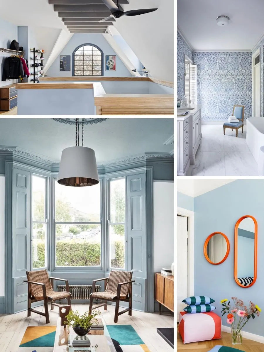 See photos of The Julie paint and trim colors in different spaces, including bathrooms, bedrooms, living rooms, and ktichens. This design is Light, Calm, Soft, and Timeless. These reference photos give you an idea of what the wall paint and trim color combinations can look like in your space.