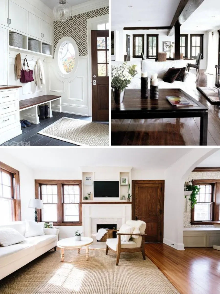 See photos of The Leo paint and trim colors in different spaces, including bathrooms, bedrooms, living rooms, and ktichens. This design is Rustic , Warm, Edgy, and Classic. These reference photos give you an idea of what the wall paint and trim color combinations can look like in your space.