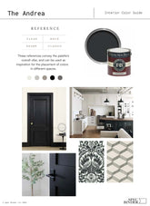 See photos of The Andrea paint colors in different spaces.The Andrea Color Palette reference images, paint samples, color swatches, and design elements. The Andrea color guide is Clean, Bold, Sharp, and Classic. The Andrea