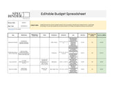 Sample editable budget spreadsheet, showing all required materials, units, and pricing. This is an editable document that can be adjusted to help budget your particular renovation project.