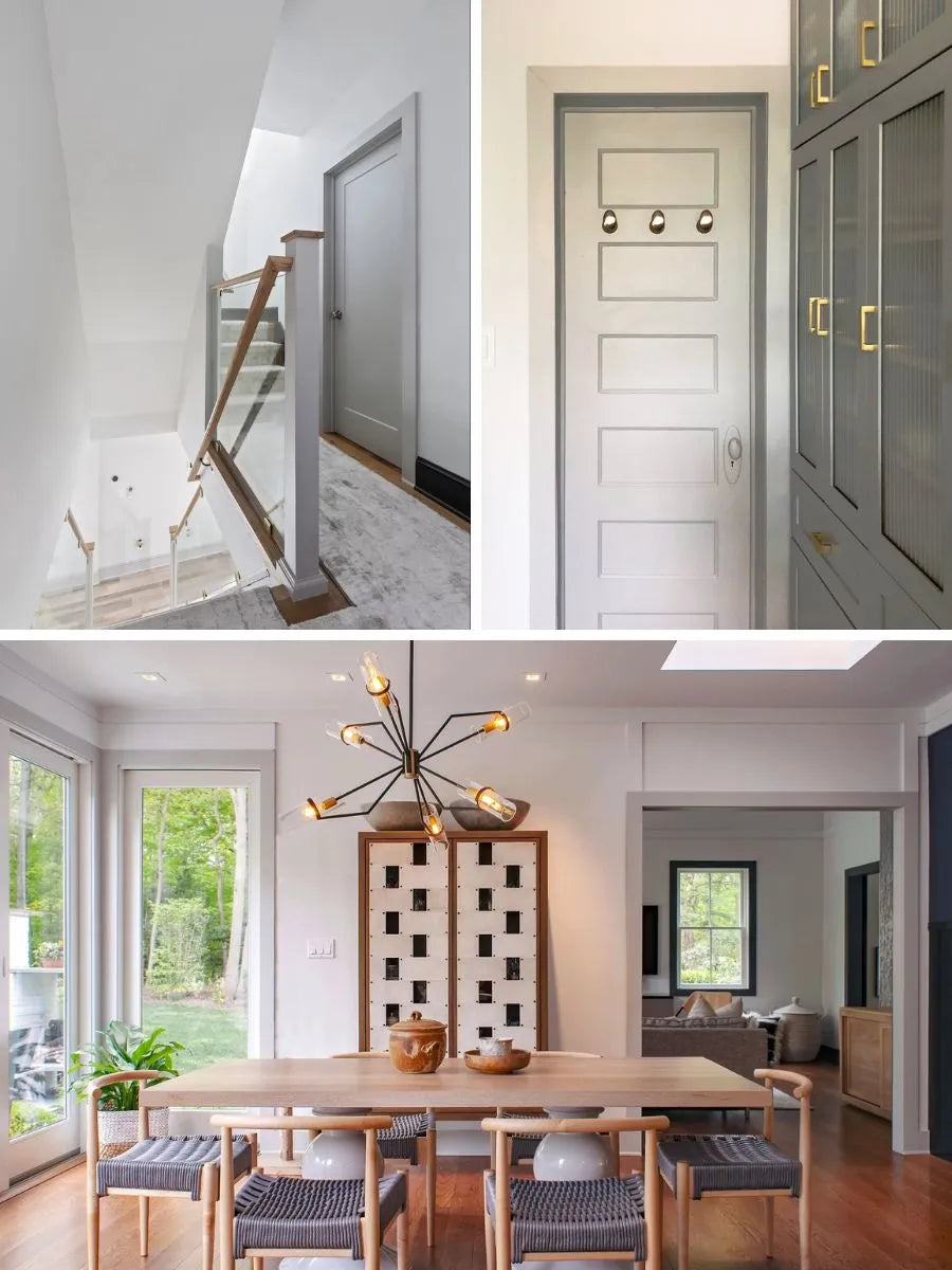 See photos of The Taylor interior paint and trim colors in different spaces, including bathrooms, bedrooms, living rooms, and ktichens. This design is Bright, Mellow, Cool, and Muted. These reference photos give you an idea of what the wall paint and trim color combinations can look like in your space.